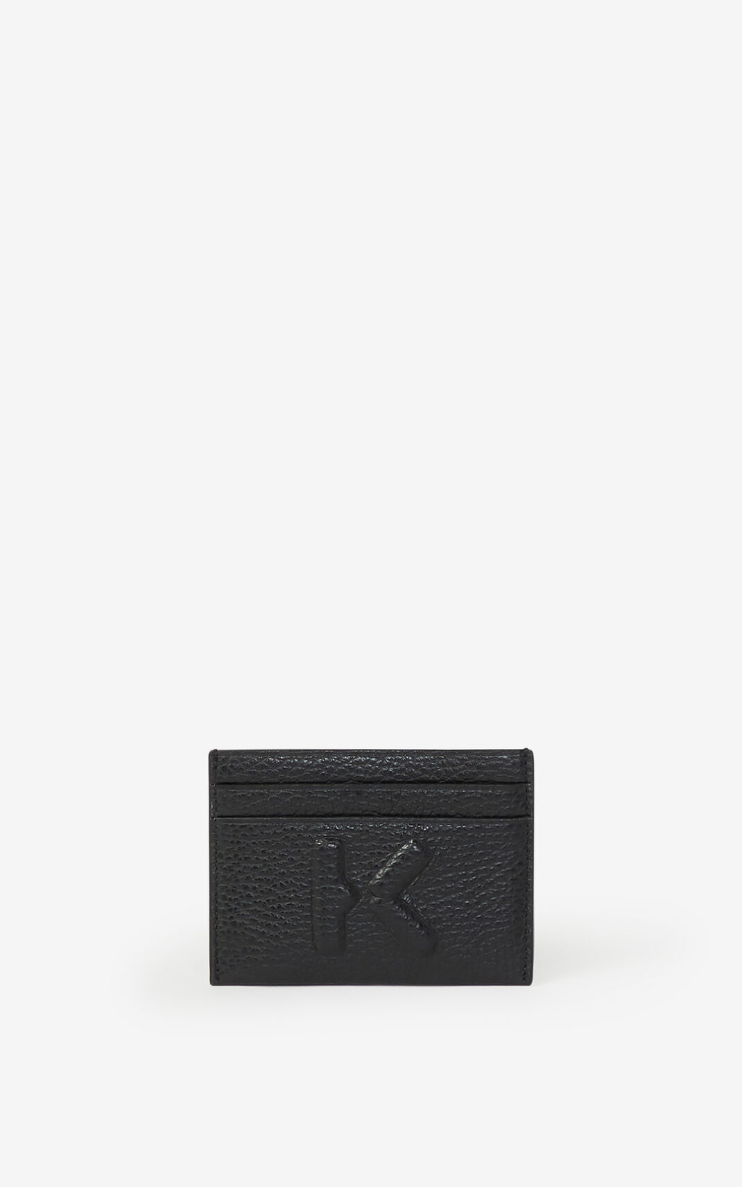 Carteira Kenzo Imprint grained Couro cardholder Masculino - Pretas | 125QGOLXF